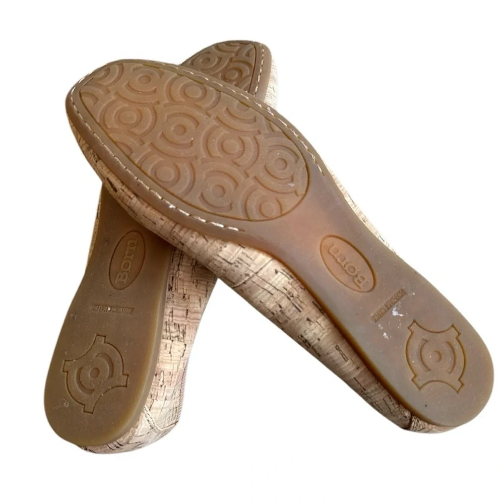 BORN Brin Ballerina Brin Flat Natural Cork Slip Ons Size 10 EUC - Picture 8 of 14